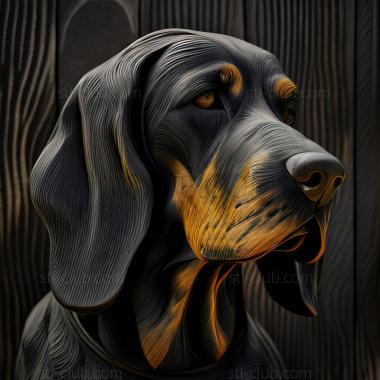 3D model st Black and tan Coonhound dog (STL)